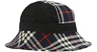 Burberry Check Print Bucket Hat Navy