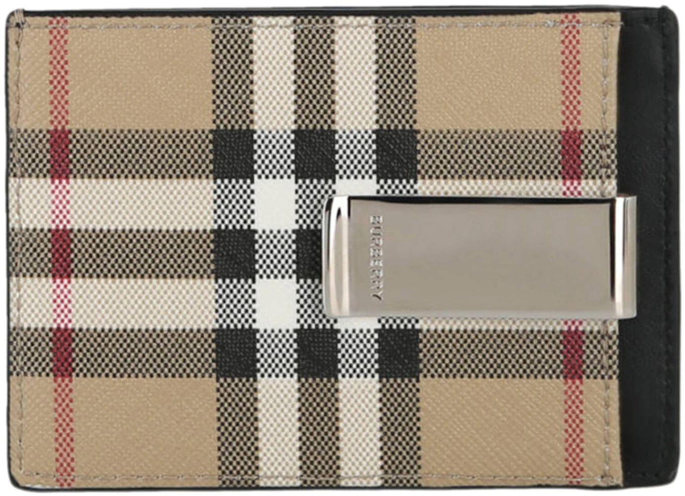 Burberry Check Print Card Holder Beige in Leather - US
