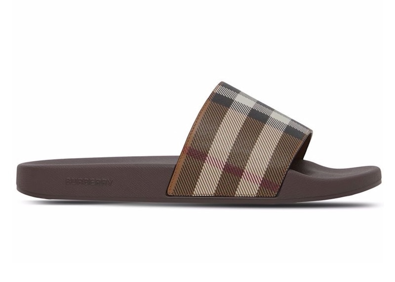 burberry check print slides