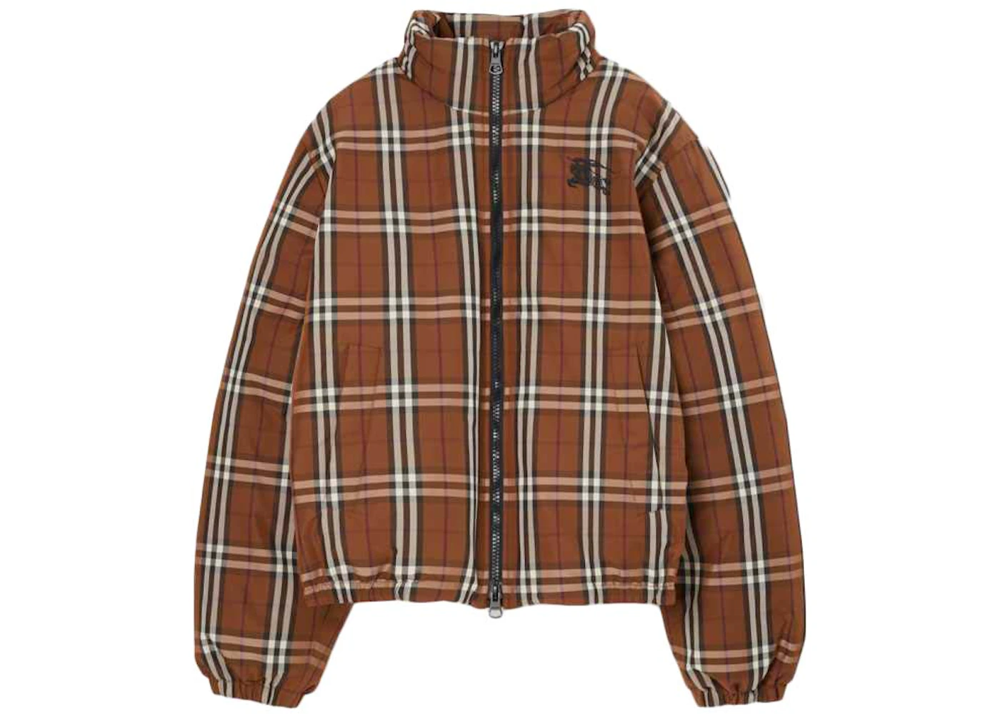 Doudoune à carreaux Burberry Dark Birch Marron Homme de la