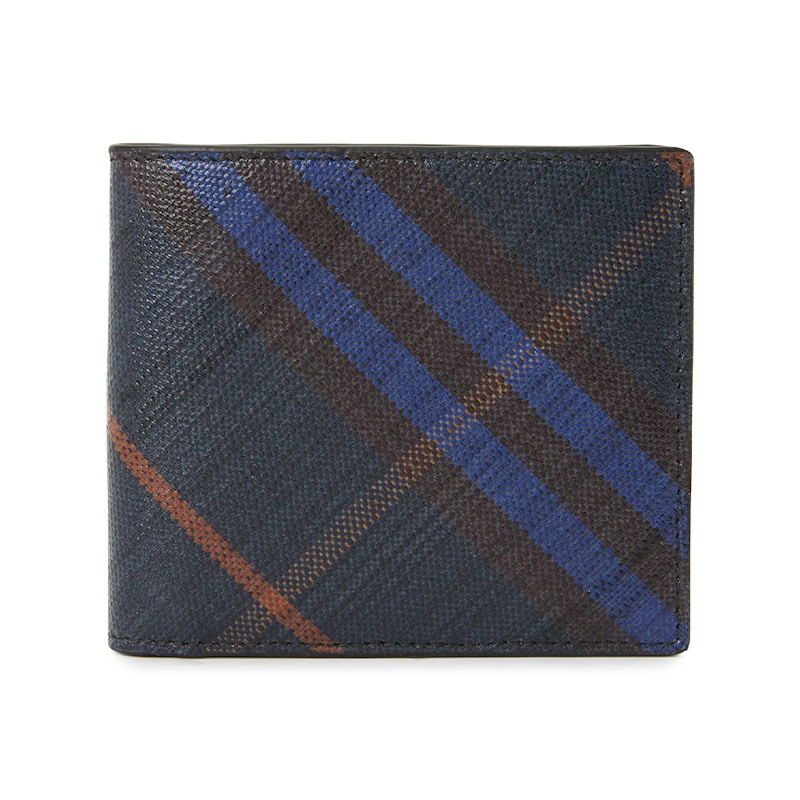Burberry Check Short Wallet Navy