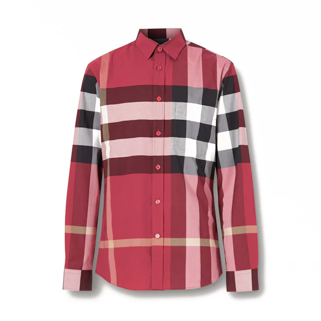 Burberry Check Stretch Cotton Poplin Shirt Parade Red - SS21 - US
