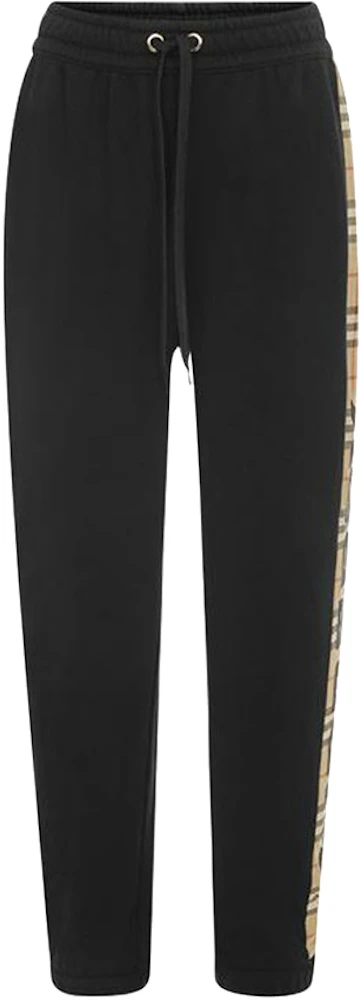 Burberry Check Stripe Track Pants Black Men's - FW21 - US