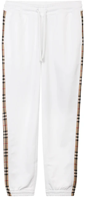 Burberry Check-Stripe Track Pants White - SS21 - US