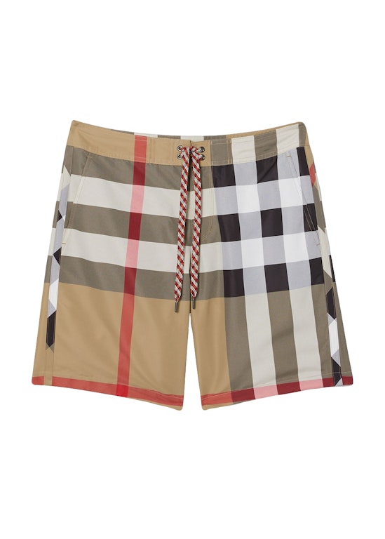 Pre-owned Burberry Check Swim Shorts Archive Beige