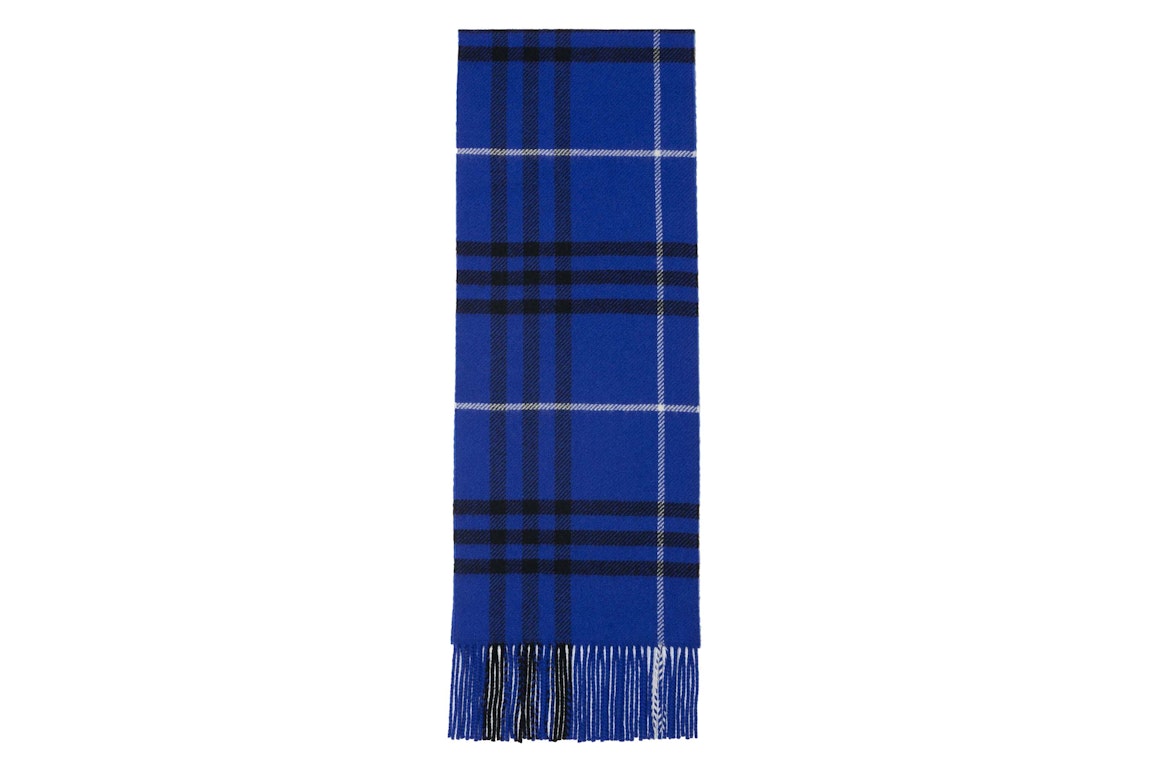 Pre-owned Burberry Check Wool Cashmere Scarf Knight