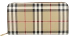 Portefeuille zippé à carreaux Burberry Vintage Check Briar Brown