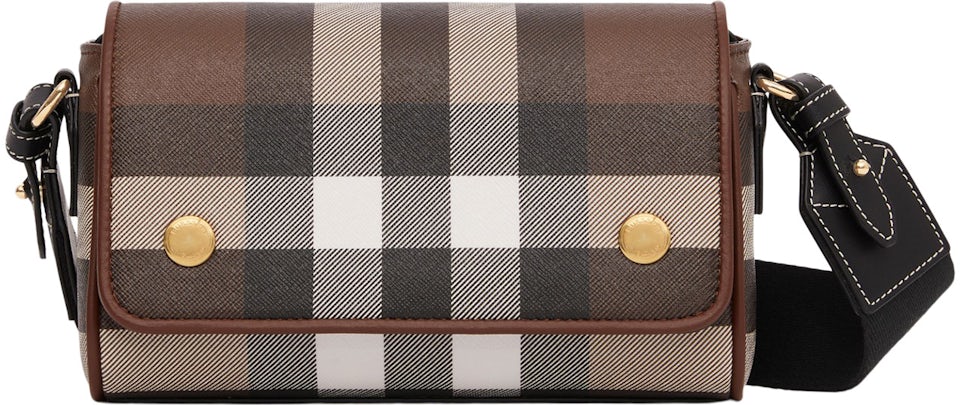Burberry Note Leather & Vintage Check Crossbody Bag