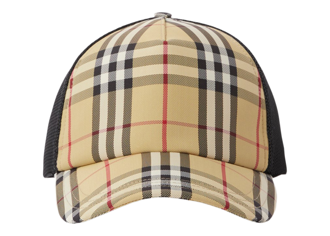 Burberry Check and Mesh Cap Archive Beige in Polyamide - US