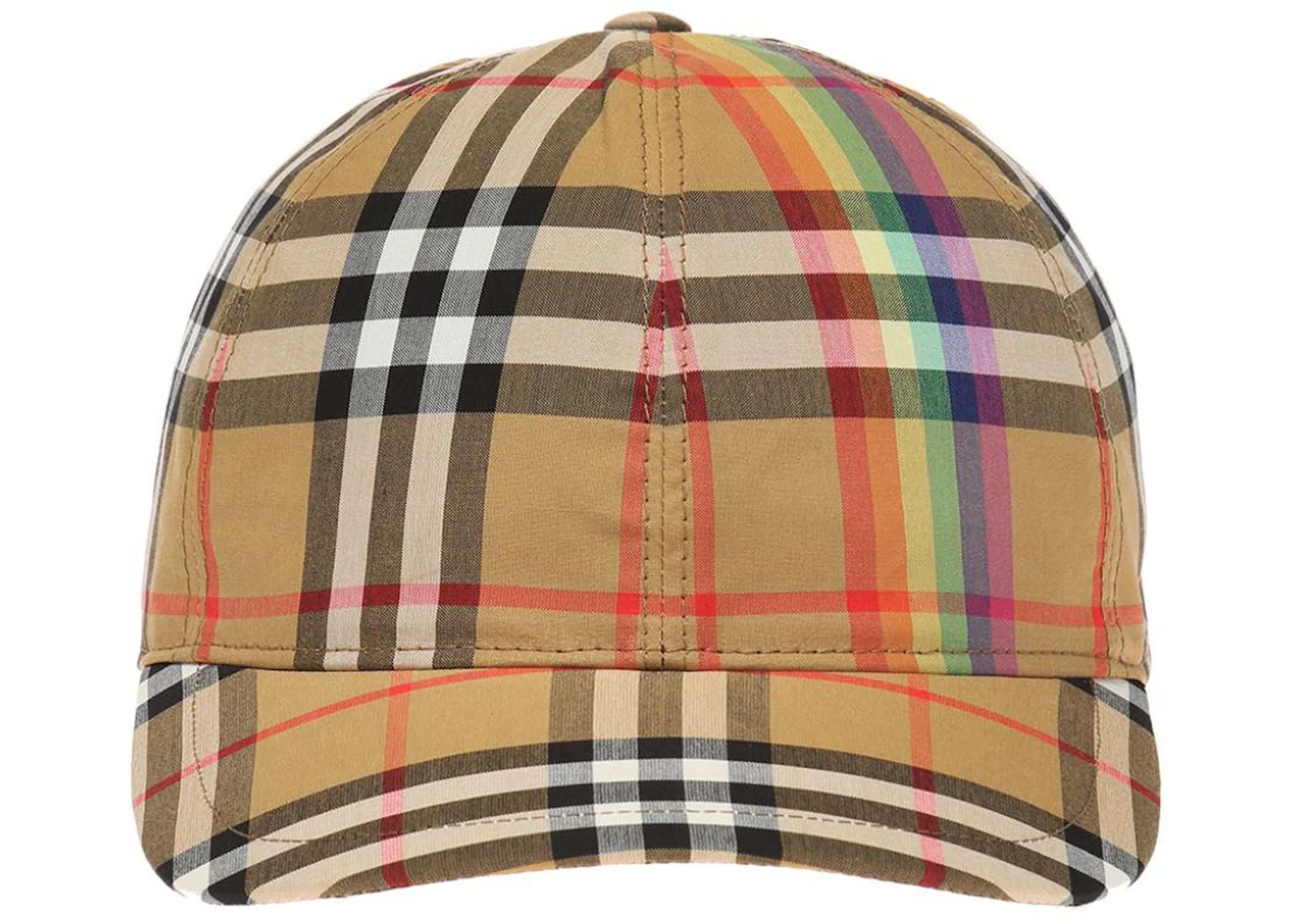 Aan boord Atletisch overstroming Burberry Checked Baseball Cap Antique Yellow Rainbow - SS22 - US