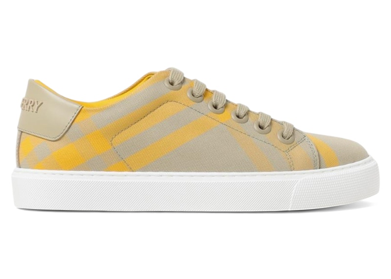 Burberry Checked Cotton Sneakers Yellow (Women's) - 8077381 - JP
