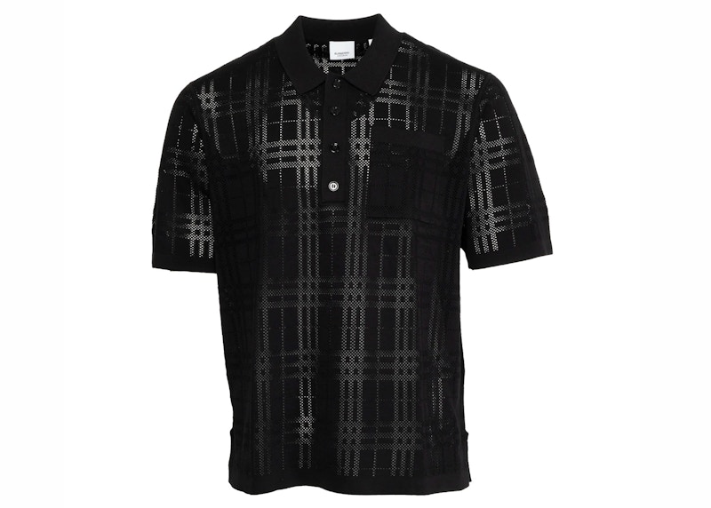 Burberry men's outlet polo shirt black