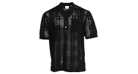 Burberry Checked Oversize Polo Shirt Black