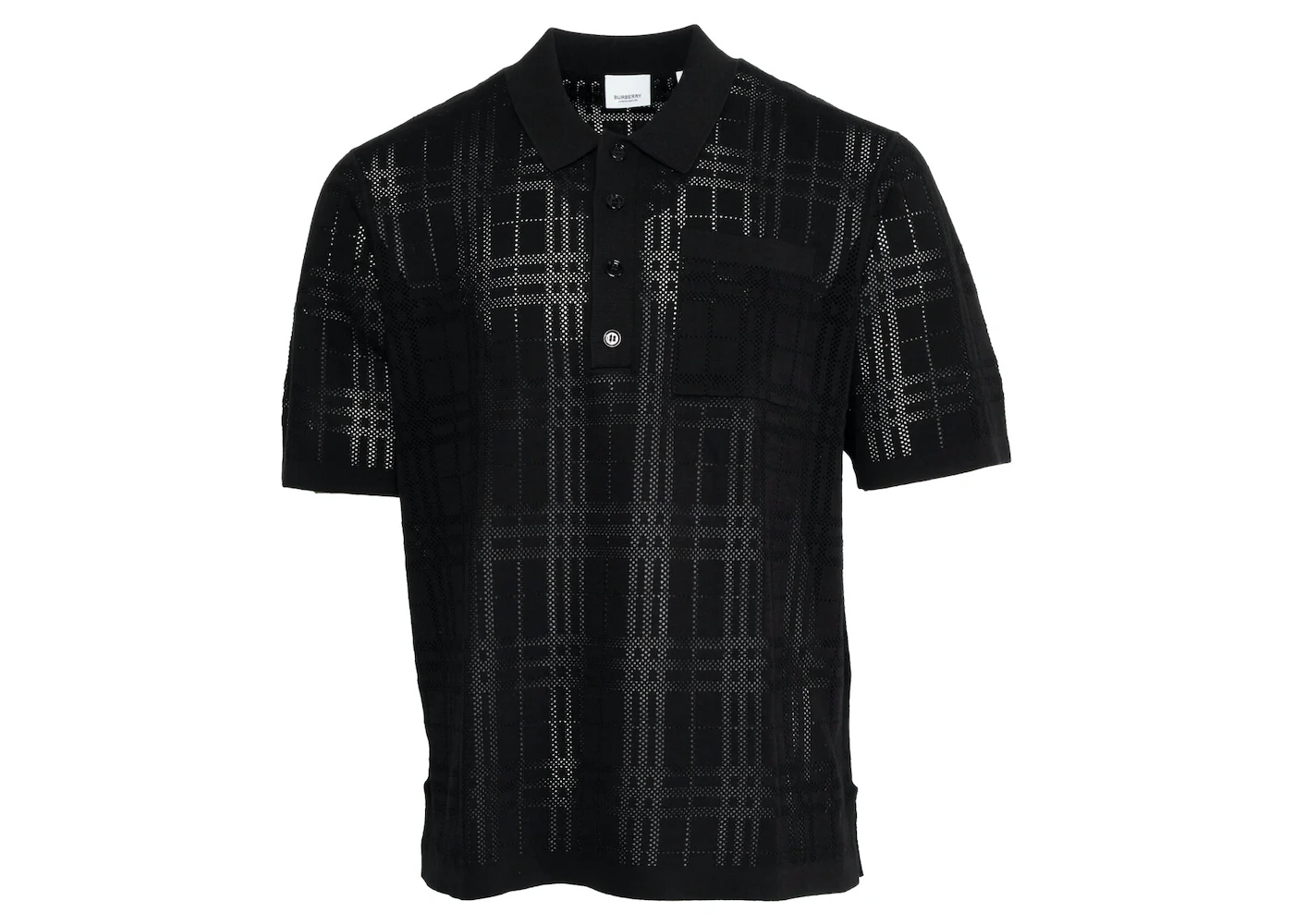 Burberry Checked Oversize Polo Shirt Black - FW23 Men's - GB