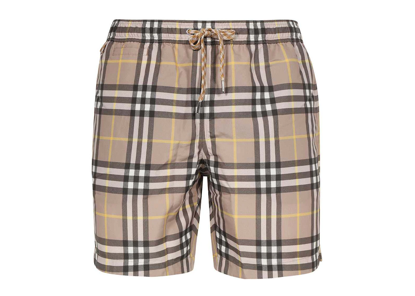 Short de bain à carreaux Burberry Beige/Jaune Homme de la