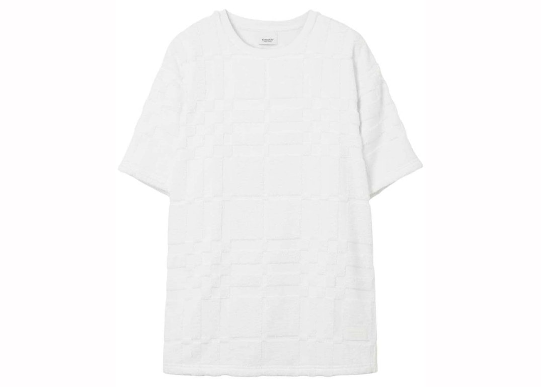 Pre-owned Burberry Checked Terry T-shirt White