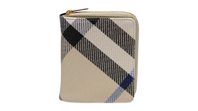 Burberry Checkered Zip-Around Wallet Lichen