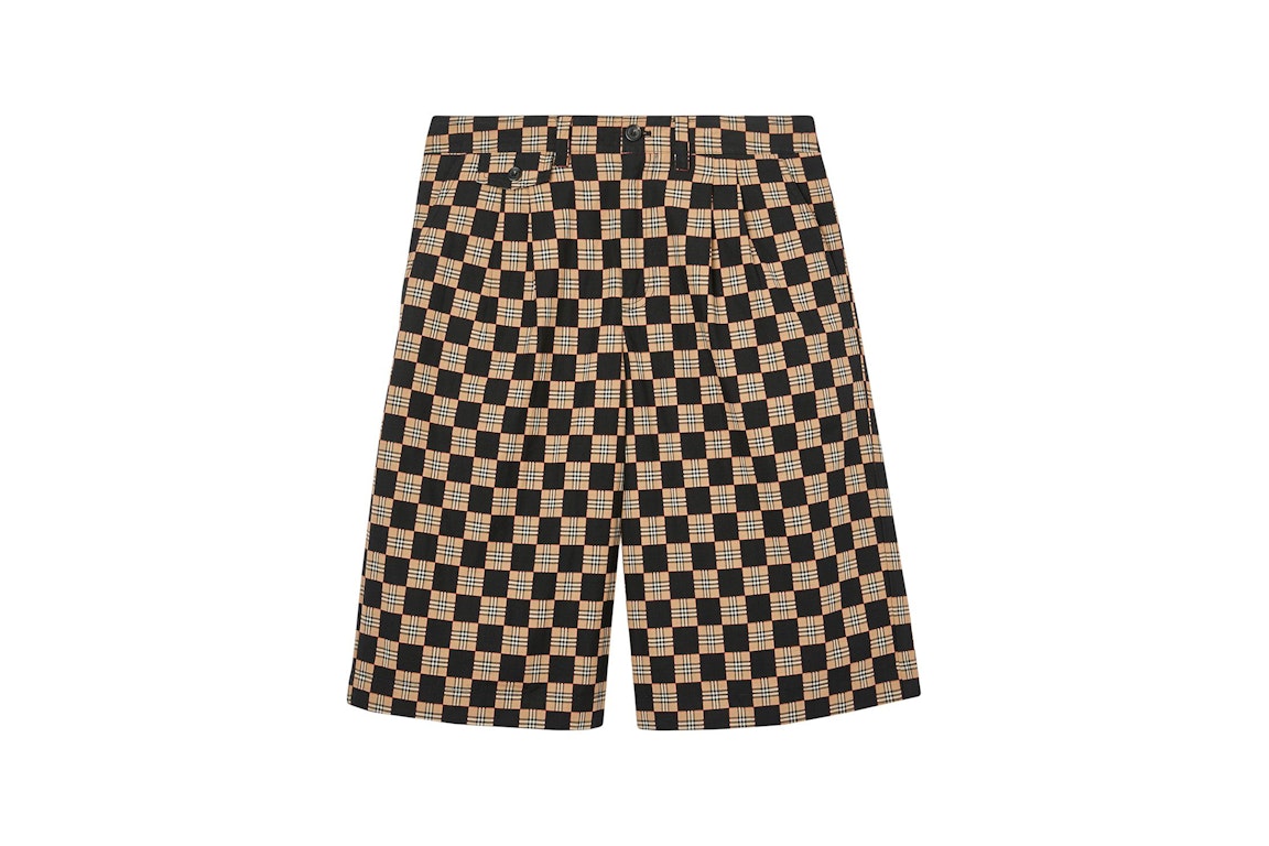 Pre-owned Burberry Chequer Jacquard Tailored Shorts Archive Beige/brown