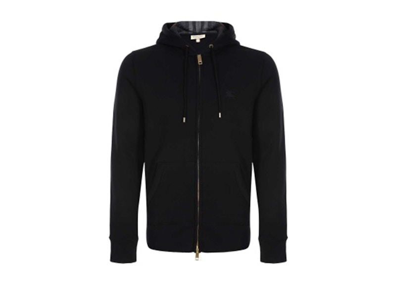 Black burberry 2024 zip up hoodie