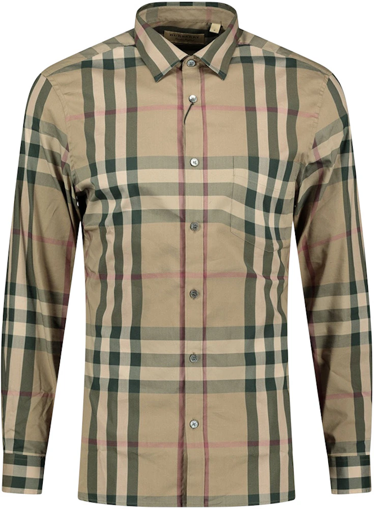 Burberry Classic Check Shirt Beige Men's - US