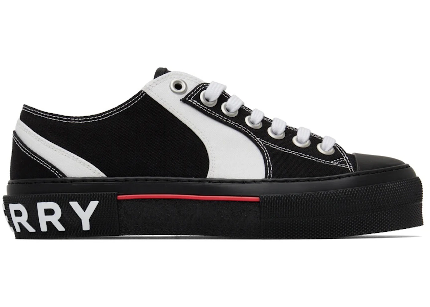 Burberry Colorblock Low Top Canvas Sneaker Black White Men's - 8056929 - US