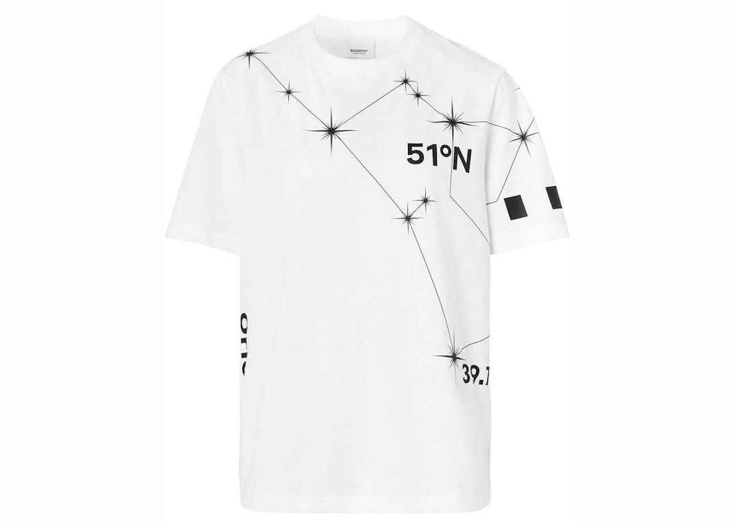 Pre-owned Burberry Constellation Print T-shirt White