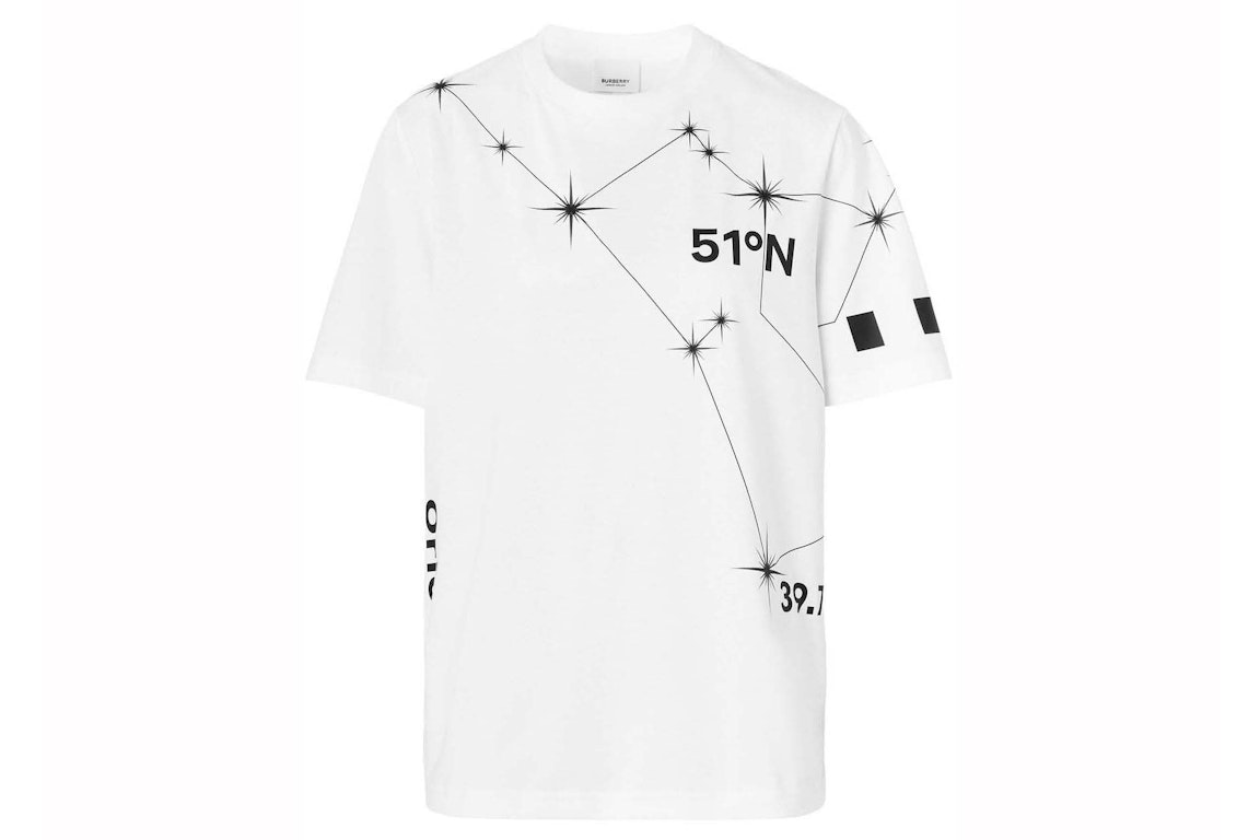 Pre-owned Burberry Constellation Print T-shirt White