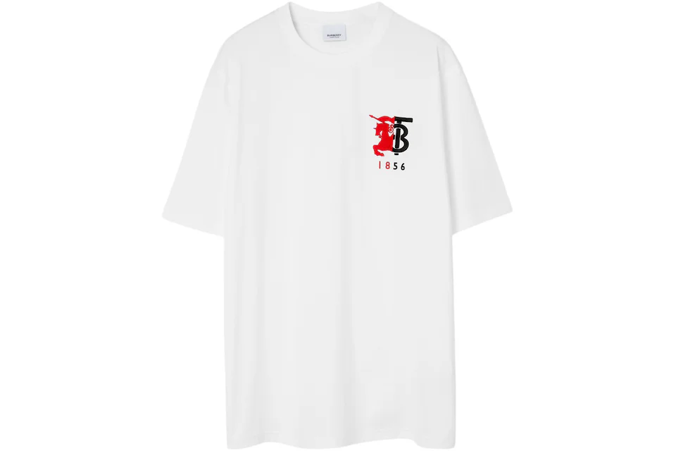 Burberry Contrast Logo Graphic Cotton T-shirt White Men's - 410 - US