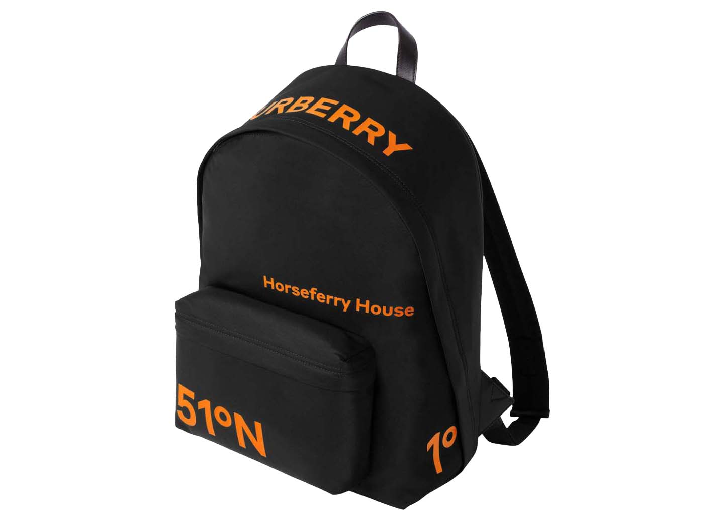 Burberry Coordinates-Print Econyl Backpack Black/Orange in Canvas 