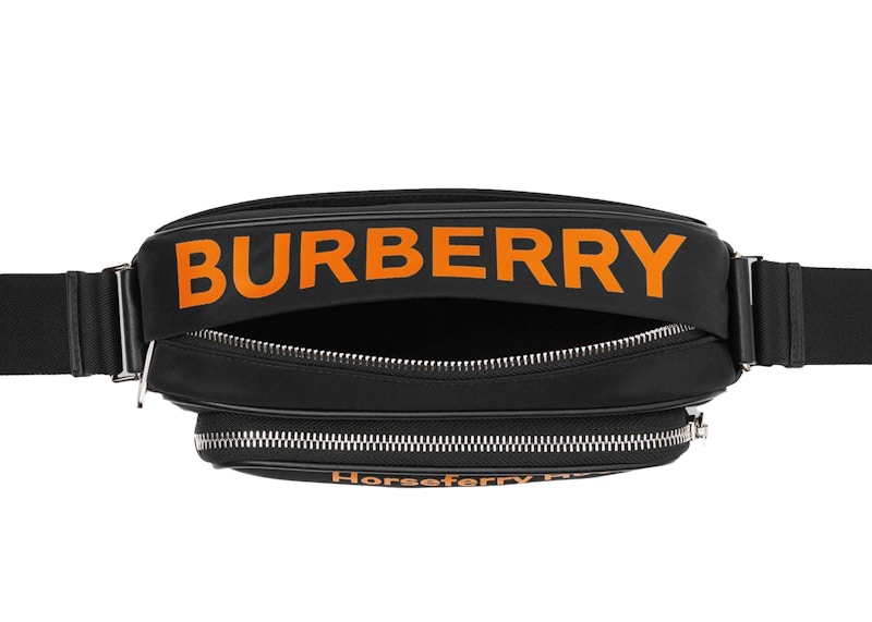Burberry CoordinatesPrint Econyl Crossbody Bag Black/Orange in Canvas with Silvertone US