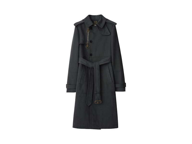 Pre-owned Burberry Women's Cotton Coat In Cinder In Gray