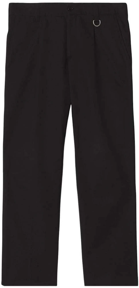 Burberry Cotton Gabardine Tailored Trousers Black Men's - US