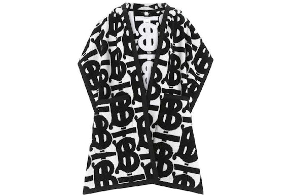 Burberry Jacquard de algodón con capucha Cape Negro/Blanco