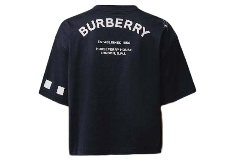 Burberry Cropped Constellation Print T-shirt Navy - US