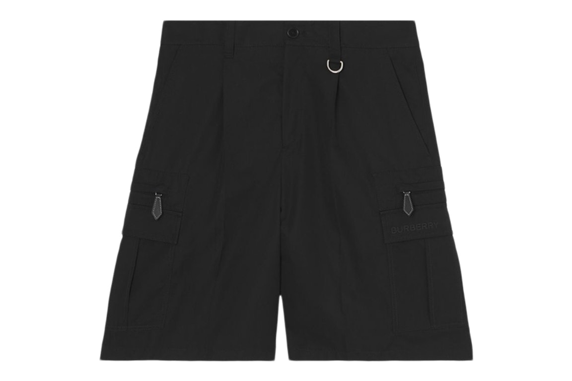 Pre-owned Burberry D-ring Detail Cotton Gabardine Cargo Shorts Black