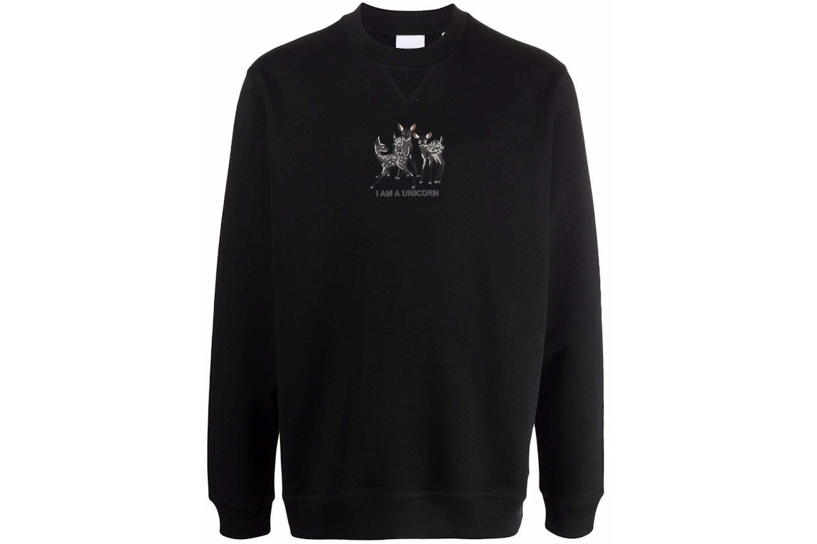 Pre-owned Burberry Deer-embroidered Cotton Sweatshirt Black