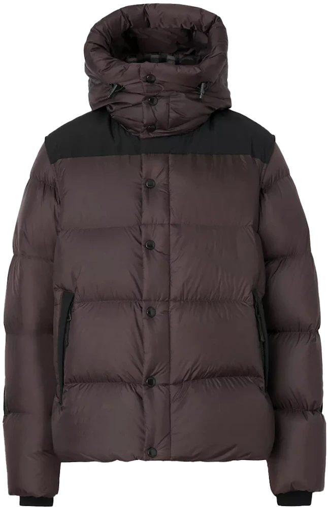 Burberry Detachable Sleeve Hooded Puffer Jacket Dark Peat Brown Men's - US