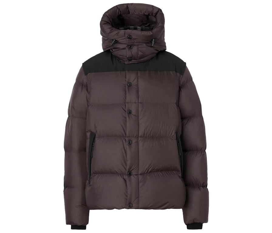 Pre-owned Burberry Detachable Sleeve Hooded Puffer Jacket Dark Peat Brown