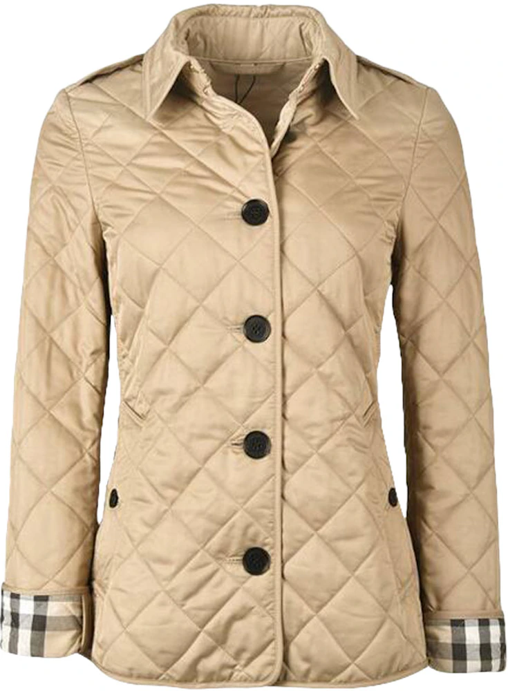 Burberry Diamond Quilted Jacket Beige US 