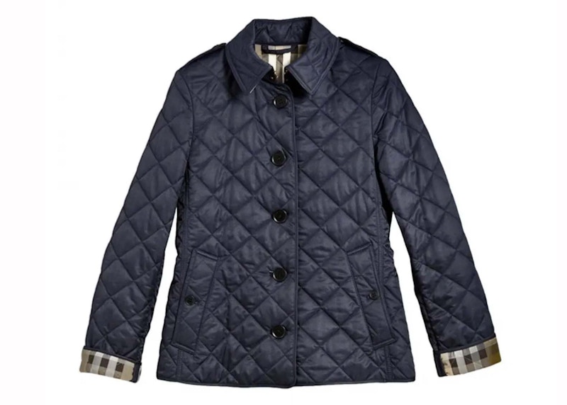 Burberry Diamond Quilted Jacket Navy Check US