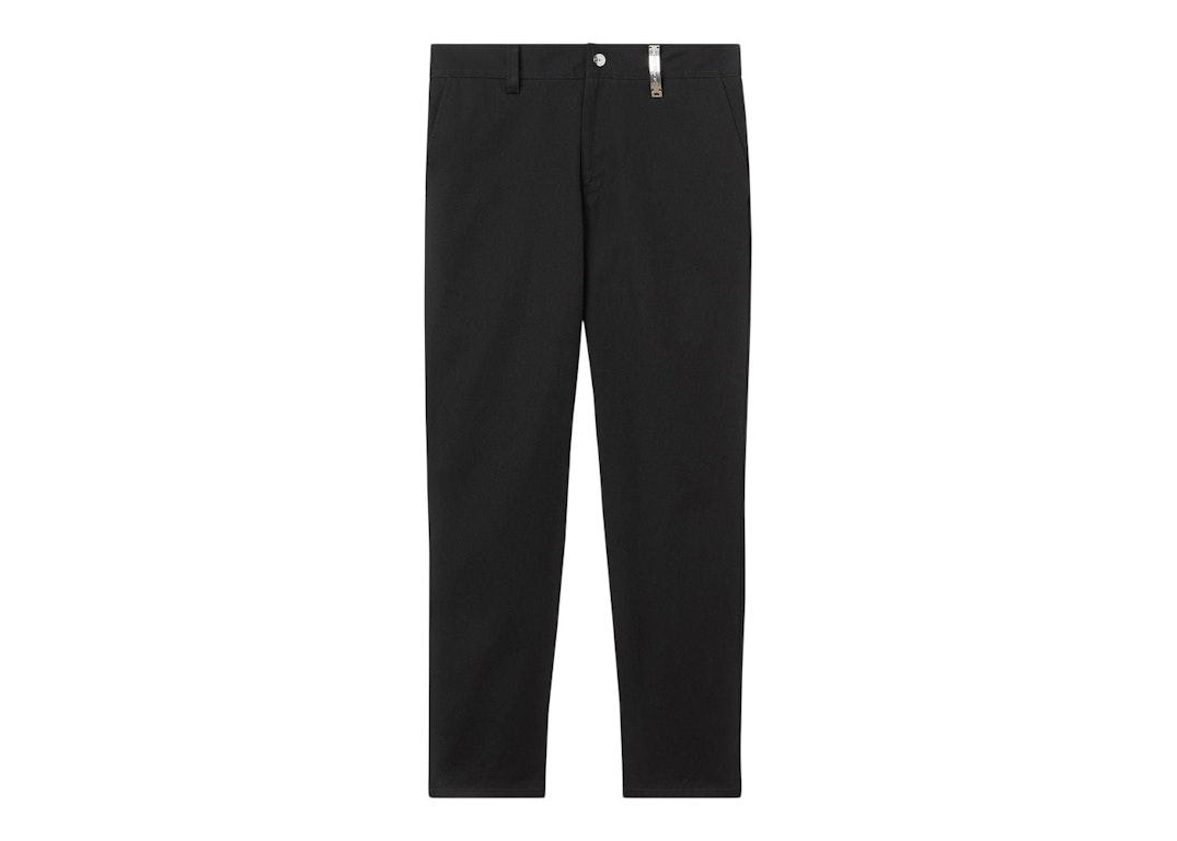 Pre-owned Burberry Dover Logo Plaque Trousers Black