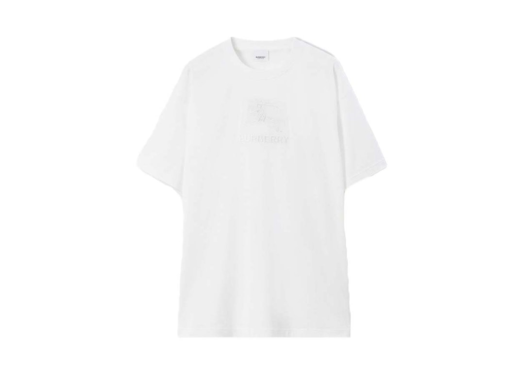 Pre-owned Burberry Ekd Cotton T-shirt (80727511) White
