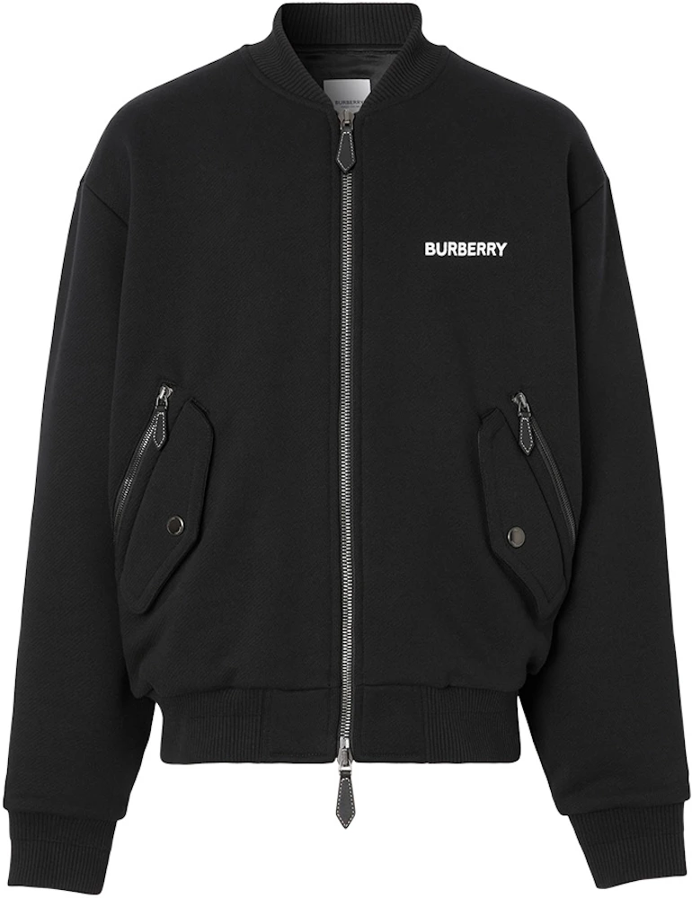 Burberry EKD Print Cotton Oversized Bomber Jacket Black/White Men's ...