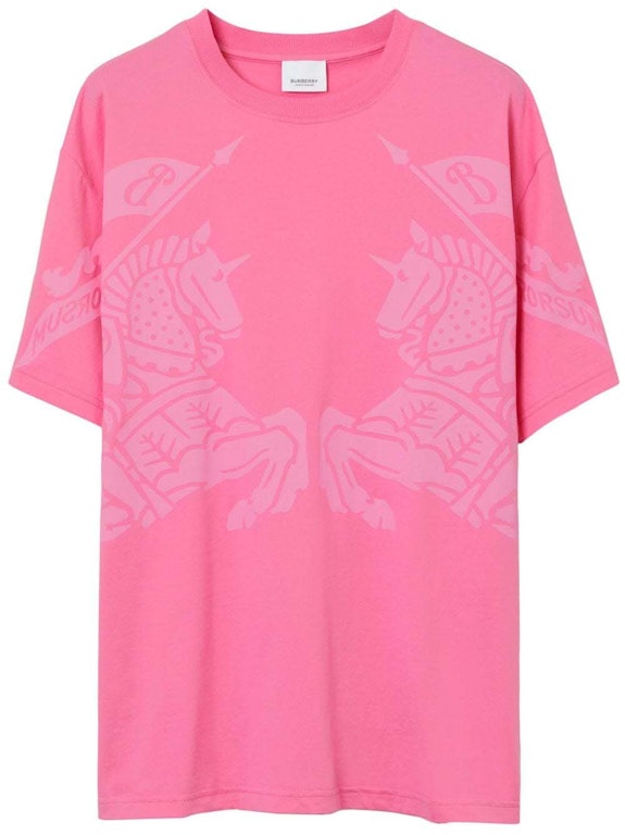 Pre-owned Burberry Ekd-print Cotton T-shirt Pink