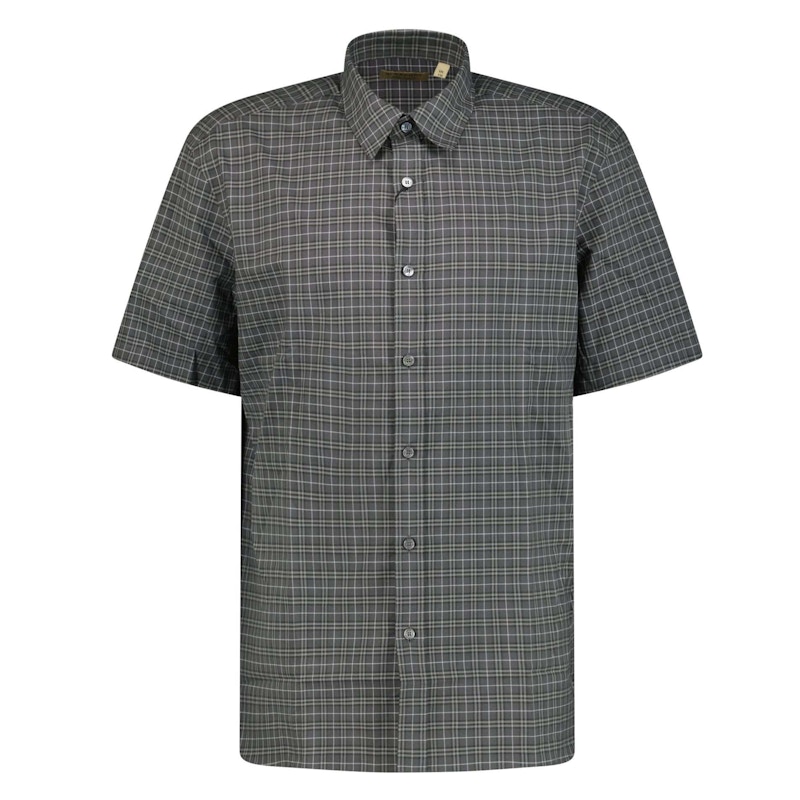 Burberry Edward Short Sleeve Check Shirt Dark Grey Men's - US Burberry Edward Short Sleeve Check Shirt Dark Grey Men's - US