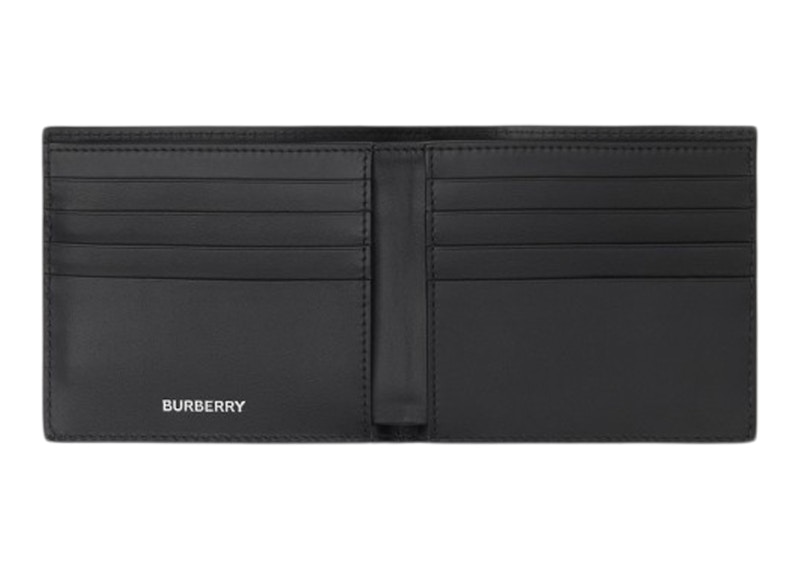 Burberry embossed check leather deals folding wallet