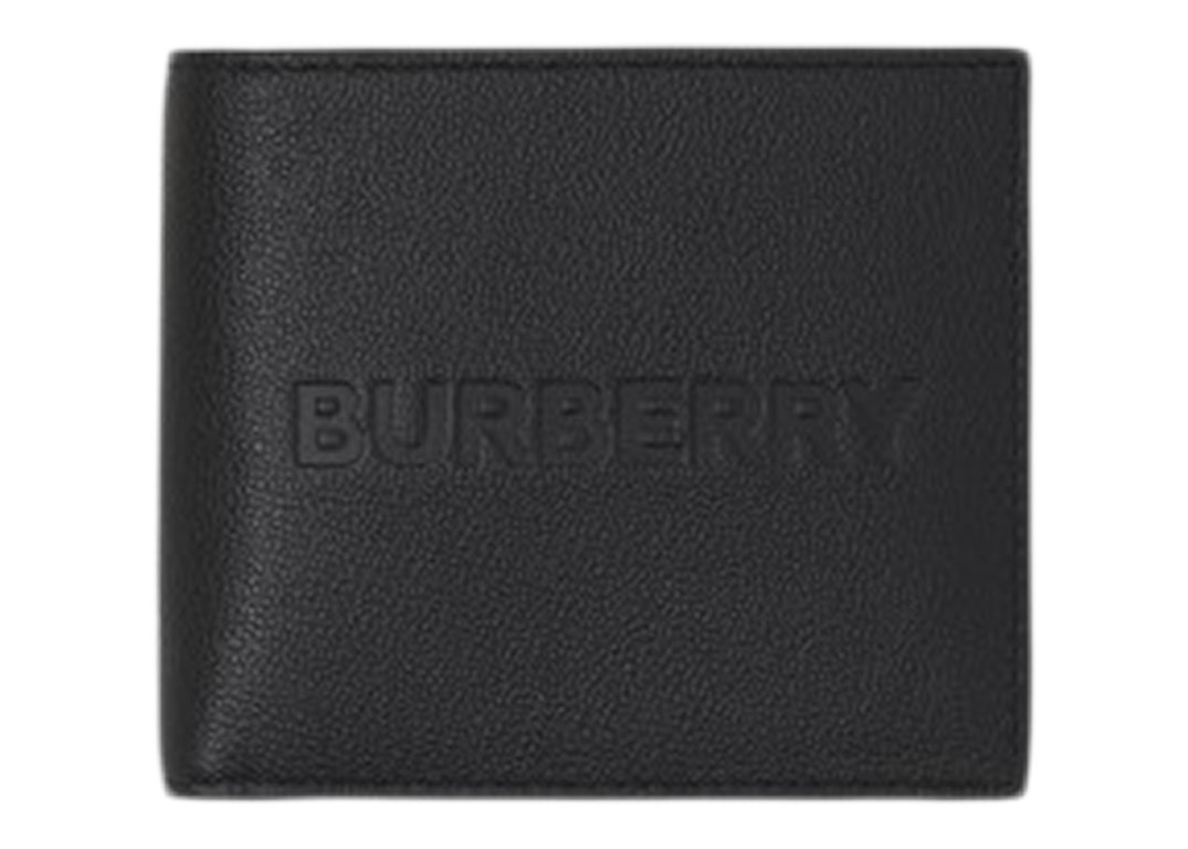 Pre-owned Burberry Embossed Leather Bifold Wallet Black