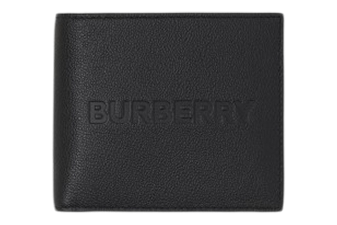 Pre-owned Burberry Embossed Leather Bifold Wallet Black