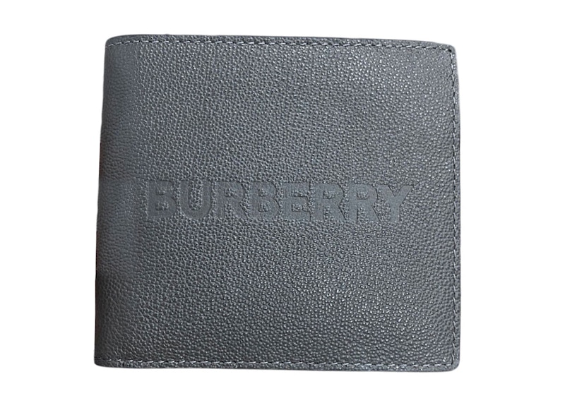 Burberry Embossed Leather Bifold Wallet Grey