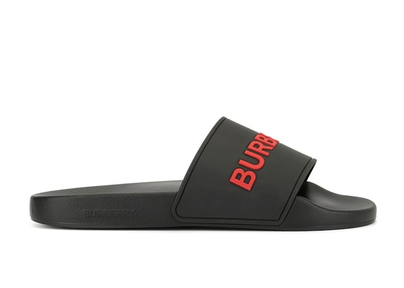 red burberry slides